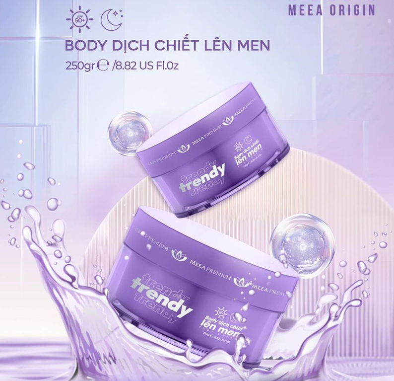 kem body trendy meea dịch chiết lên men có tốt không?