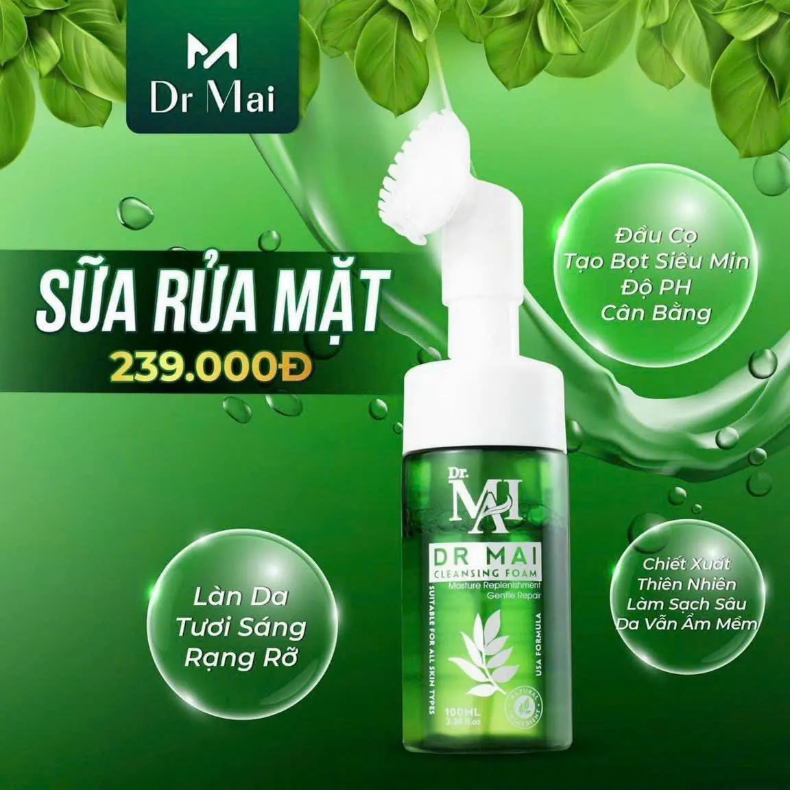 Sửa Rửa Mặt Tạo Bọt Dr Mai  cleansing foam