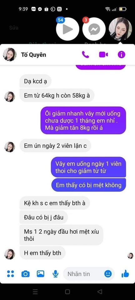 Feedback của khách hàng về giảm cân baschi cam