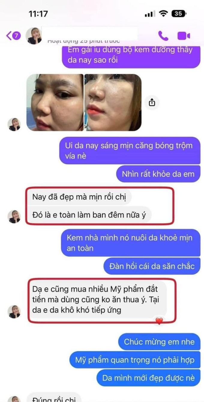 Thấy da chuyển biến rõ rệt