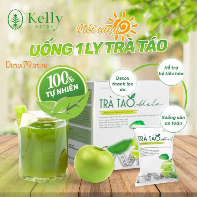Trà Táo Xanh Giảm Cân Adela Detox Kelly được nhiều người quan tâm nhờ những công dụng giảm cân và làm đẹp.