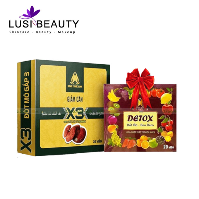 Giảm Cân X3 Đông Y Mộc Linh 30 Viên Tặng Detox