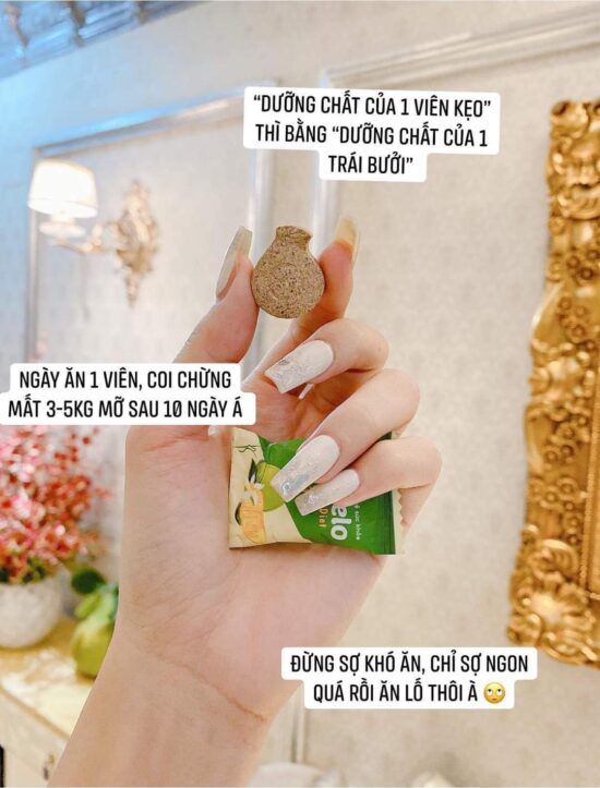 Kẹo giúp kích thích quá trình đốt cháy mỡ thừa, giảm hấp thu chất béo và carbohydrate, từ đó hỗ trợ giảm cân và giảm mỡ thừa