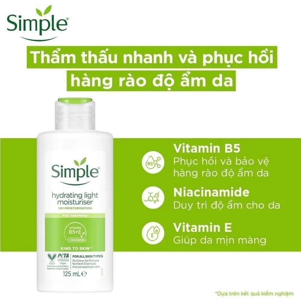 Thành phần Sữa Dưỡng Ẩm Simple