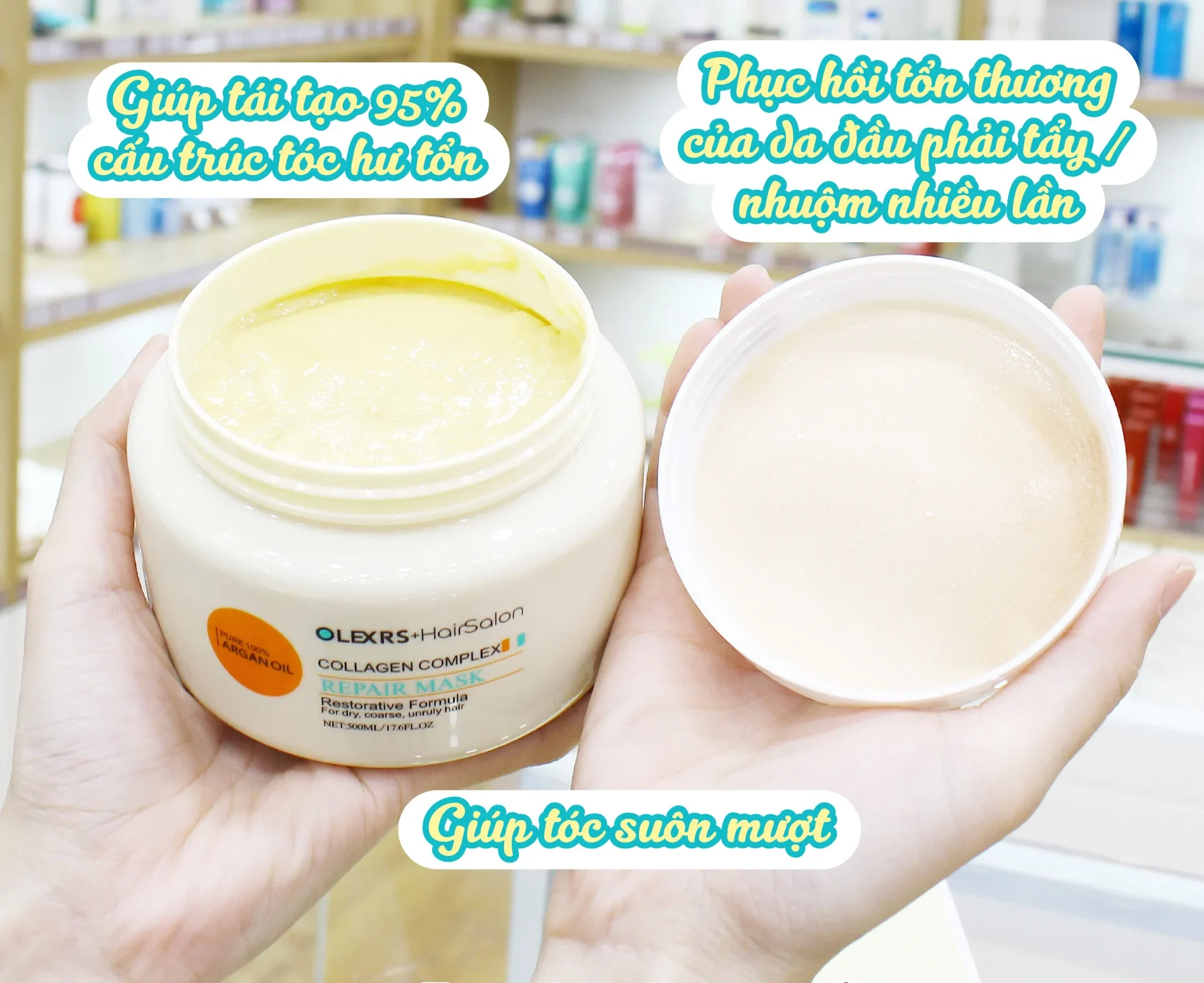 Giúp phục hồi 95% tóc hư tổn