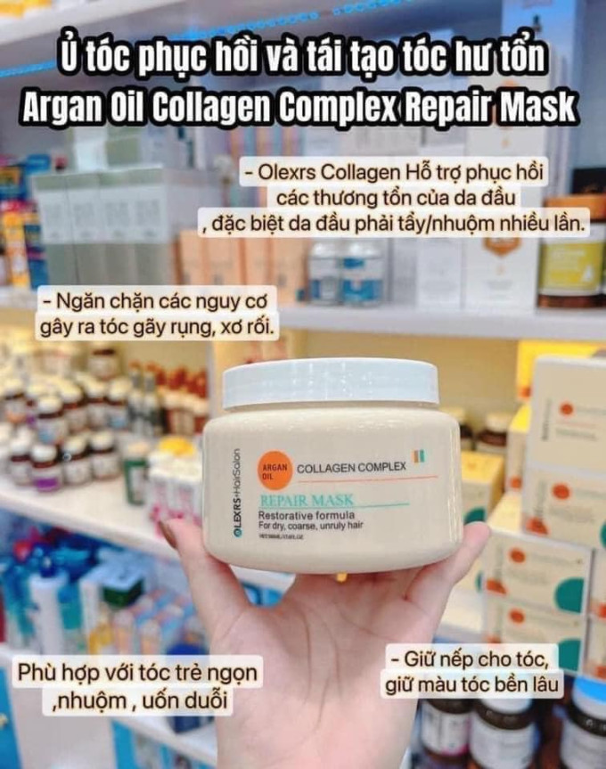 Công dụng Ủ Tóc Olexrs Collagen Complex Repair Mask