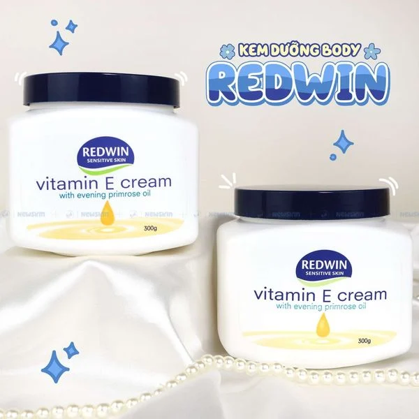 Kem Dưỡng Ẩm Sáng Da Vitamin E Redwin Úc 300g - Mềm Mịn, Trắng Sáng