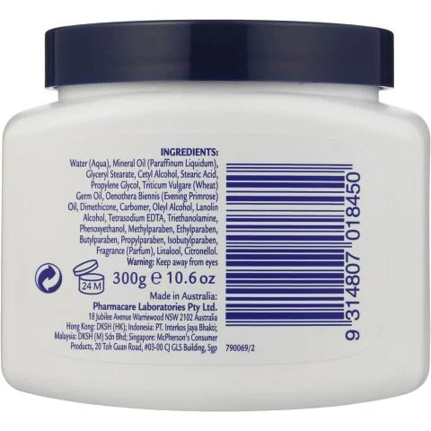 Thành phần kem dưỡng da Redwin Vitamin E Cream Úc