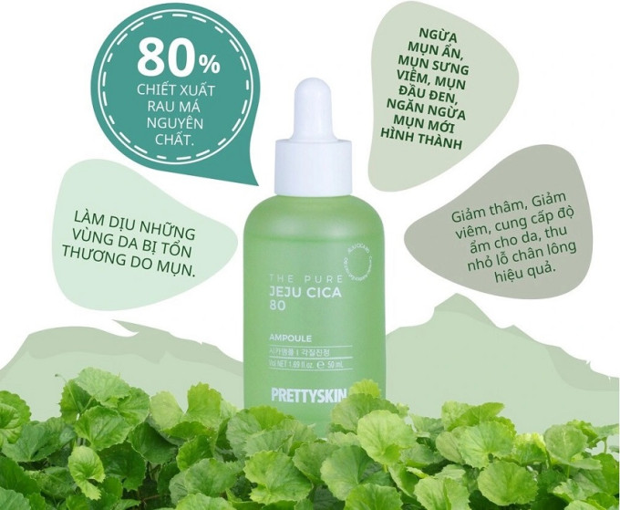 Serum Rau Má Prettyskin The Pure JeJu Cica 80 Ampoule