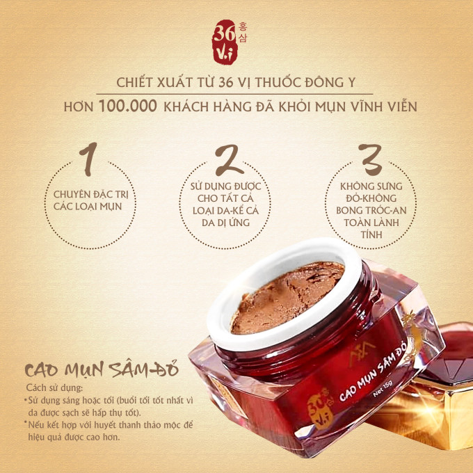 Công dụng Cao Mụn Sâm Đỏ