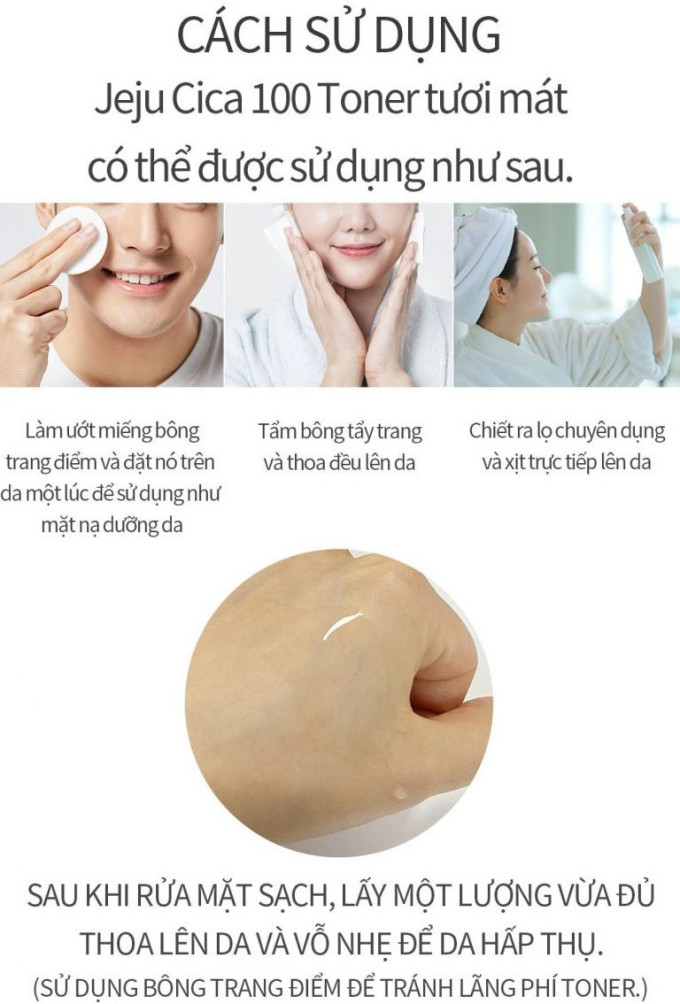 Hướng dẫn sử dụng Toner Rau Má Pretty Skin hiệu quả