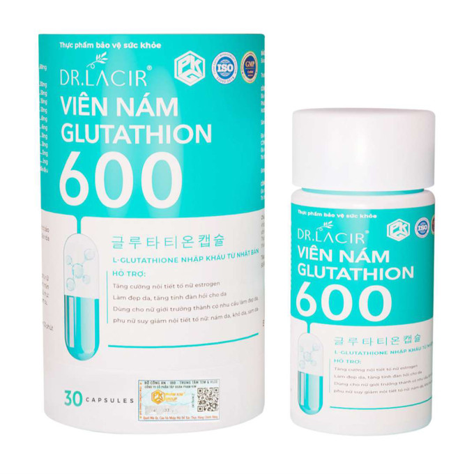 Viên Uống Trắng Da Glutathione 600 Hộp 30 Viên – Sáng Da Mờ Nám Chỉ Sau 1 Liệu Trình