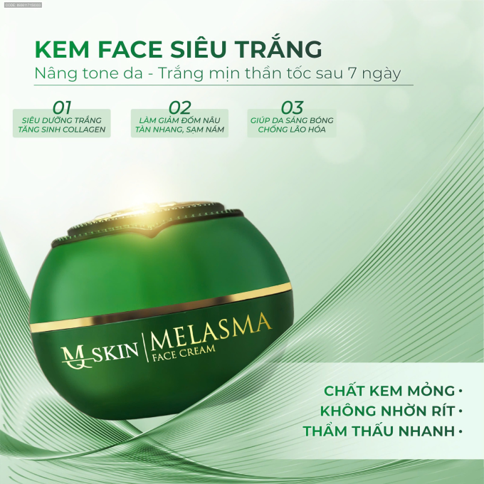 Kem Face Siêu Trắng Da MQ SKIN 50g